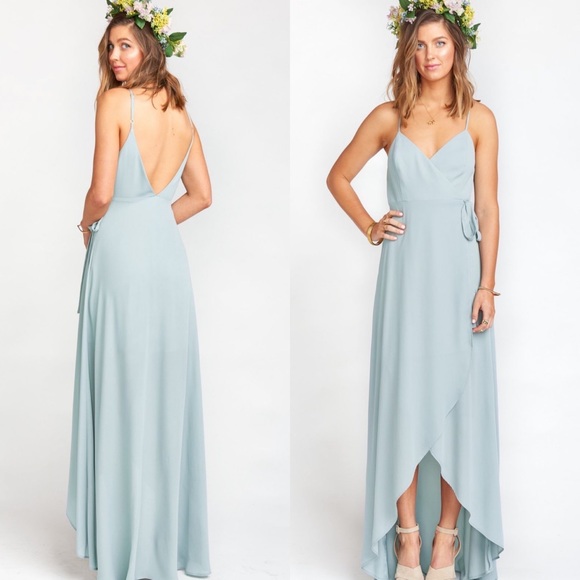 NWT Show Me Your Mumu Mariah Silver Sage Wrap Maxi Dress - Picture 2 of 4